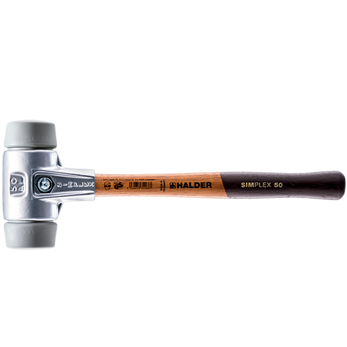  Halder Simplex Mallet with Grey Rubber Inserts,Non-Marring/Lightweight Aluminum Housing &amp; Wood Handle - (4 Sizes Available)