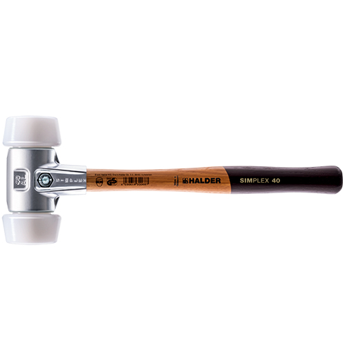  Halder 12.99 in. Simplex Mallet with Oversized Superplastic Inserts/Lightweight Alumimum Housing &amp; Wood Handle - 3107.051