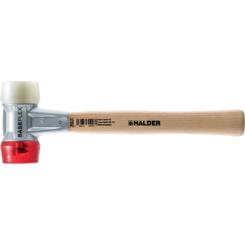 Halder Baseplex Mallet w/Nylon &amp; Red Plastic Face Insert / Zinc Die Cast Housing &amp; Wood Handle - (4 Sizes Available) 