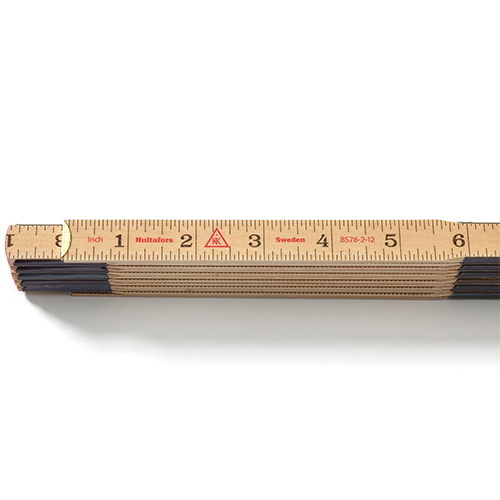 Photograph of Hultafors BS78-2-12 Brickspacing Wooden Folding Ruler - 101304U