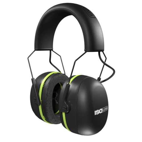 ISOTunes Air Defender Bluetooth Earmuff, Black/Safety Green - IT-46