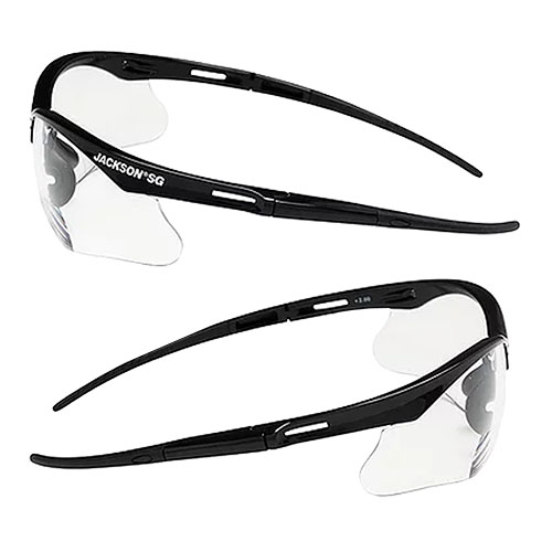 Photograph of Jackson SG Safety Glasses with Black Frame and Hardcoat Anti-Scratch Clear Lens - 50000
