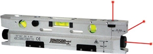 Johnson Level Three Beam Magnetic Torpedo Laser Level with Base 40-6184