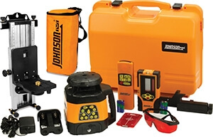 Johnson Level Electronic Self Leveling Horizontal &amp; Vertical Rotary Laser Level Kit 40-6534