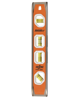 Johnson Level 1435-1200 - 12” Big J Magnetic Torpedo Level with Multi-Pitch Vial