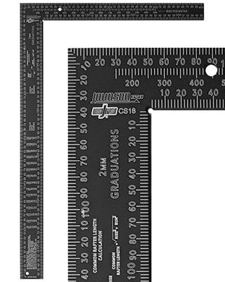 Johnson Level CS18 - 400mm x 600mm Big J Pro Metric Aluminum Framing Square