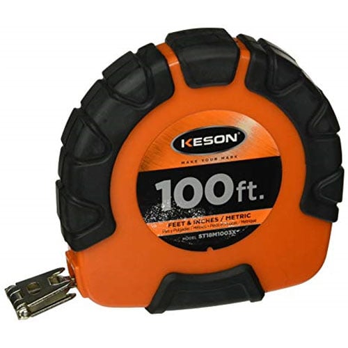 Keson ST3X Series 100&#39;/30m Steel Blade Measuring Tape with Speed Rewind - ST18M1003X