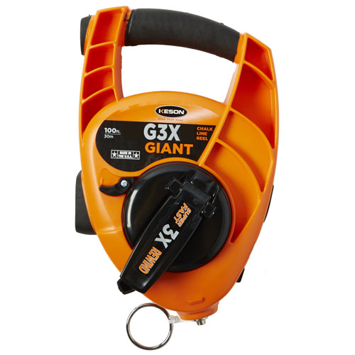 Keson  100 ft Giant Chalk Line Reel - 3X Rewind - G3X