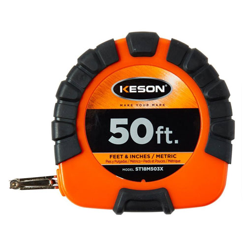  Keson ST3X Series 50&#39;/15m Steel Blade Measuring Tape with Speed Rewind - ST18M503X