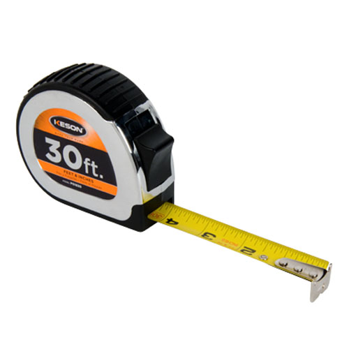 Keson Chrome Series 30' Short Tape Measure Feet, Inches, 8ths, 16ths