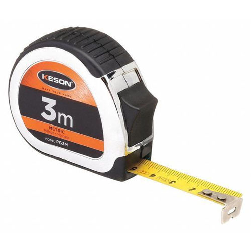  Keson Chrome Series 3m Short Tape Measure - Metric - PG3M