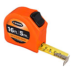 Keson Toggle Series 16 ft/5m Short Tape Measure - Feet, Inches, 8ths, 16ths, and Metric - PGT18M16V ET10260