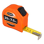 Keson Toggle Series 25 ft/7.5m Short Tape Measure - Feet, Inches, 8ths, 16ths, and Metric - PGT18M25V ET10263