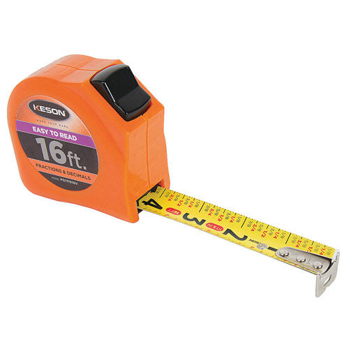 Keson PGTFD16V 16 ft Tape Measure, 1 in Blade