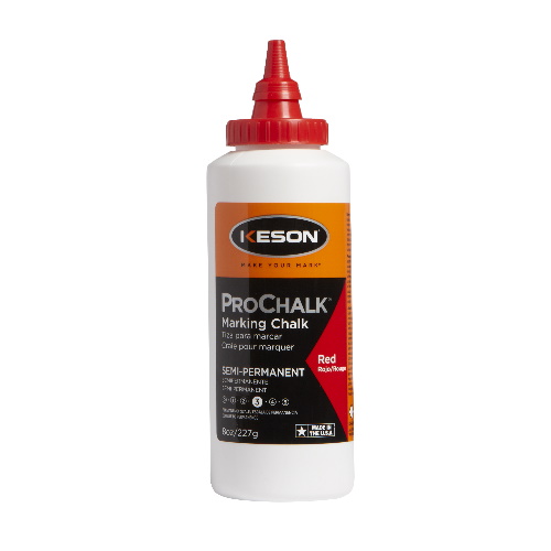  Keson 8 oz ProChalk Semi-Permanent Marking Chalk - Case of 12 - Red - 8R