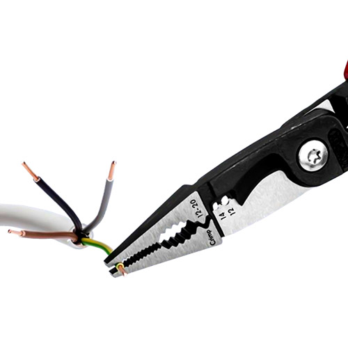 Knipex 8&quot; 6-in-1 Electrical Installation Pliers - 12 and 14 AWG (13 82 8) 