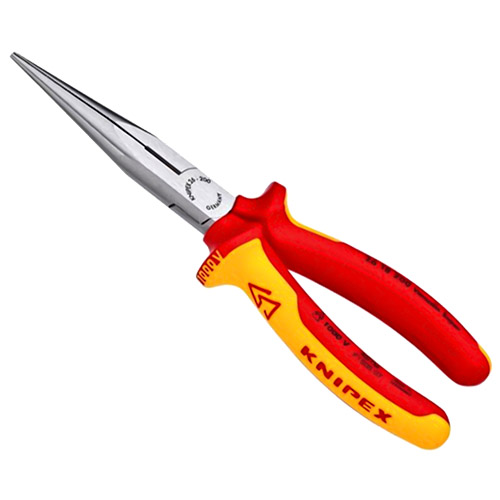 Knipex 8&quot; Long Nose Pliers with Cutter - 1000V Insulated (26 18 200 US)