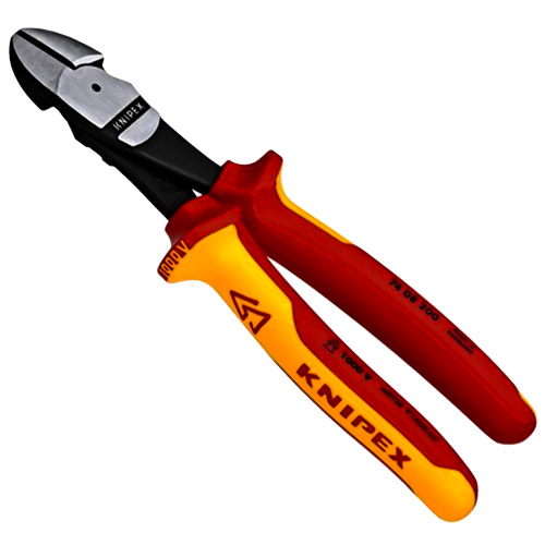  Knipex 8&quot; High Leverage Diagonal Cutters - 1000V Insulated (74 08 200 US)