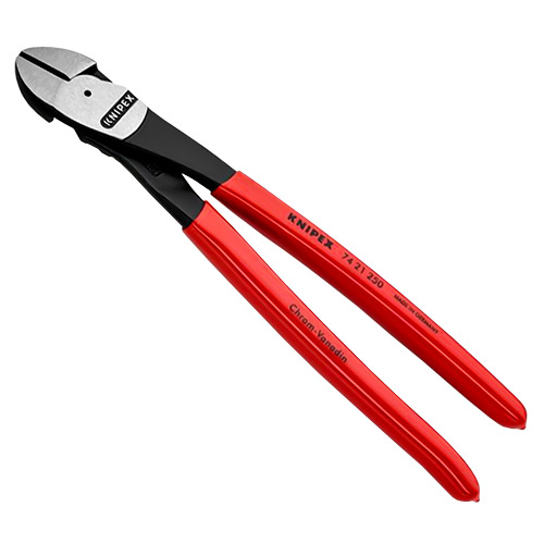  Knipex 10&quot; High Leverage Diagonal Cutters with 12&#176; Angled Head (74 21 250)