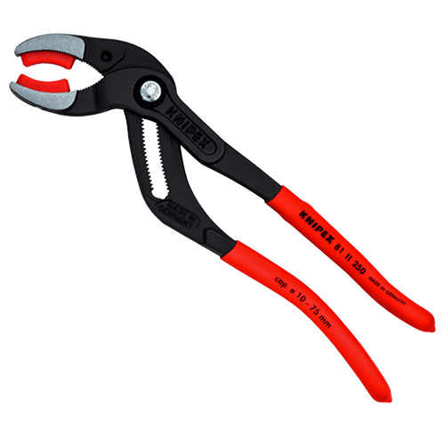  Knipex 10&quot; Pipe Gripping Pliers with Replaceable Plastic Jaws (81 11 250)