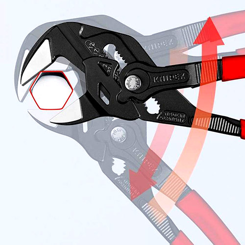 Knipex 7 1/4" Pliers Wrench with NonSlip Plastic Grip (86 01 180