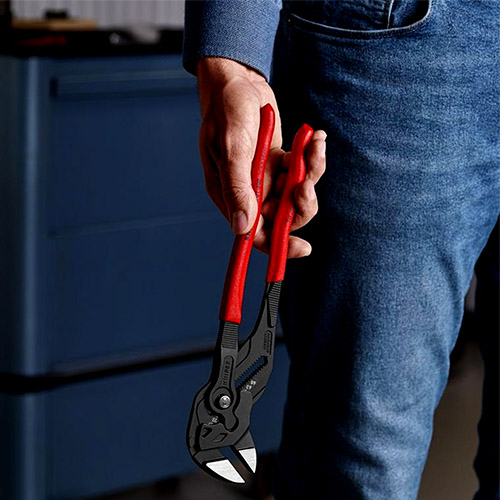 Knipex 12" Pliers Wrench with Non-Slip Plastic Grip (86 01 300)