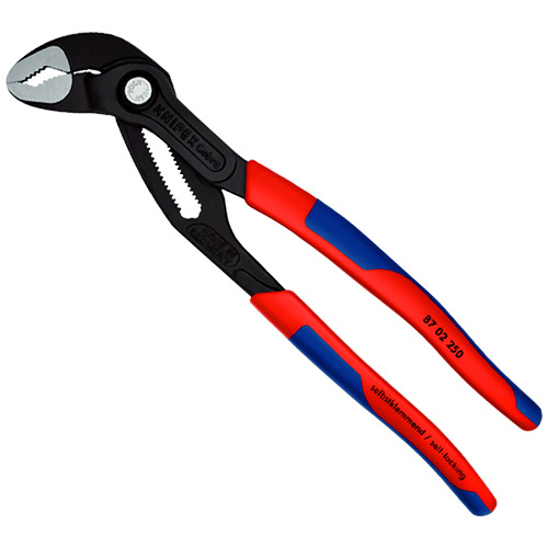  Knipex 10&quot; Cobra High-Tech Water Pump Pliers with Slim Multi-Component Grip (87 02 250)