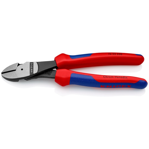 Knipex 8" High Leverage 12° Angled Diagonal Cutters - 74 22 200