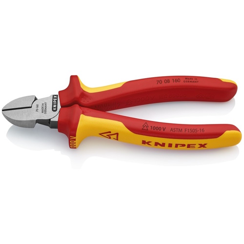 Knipex 6 1/4" Diagonal Cutters-1000V Insulated - 70 08 160 SBA