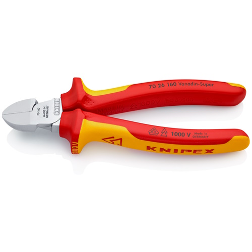 Knipex 6 1/4&quot; Diagonal Cutters-1000V Insulated - 70 26 160