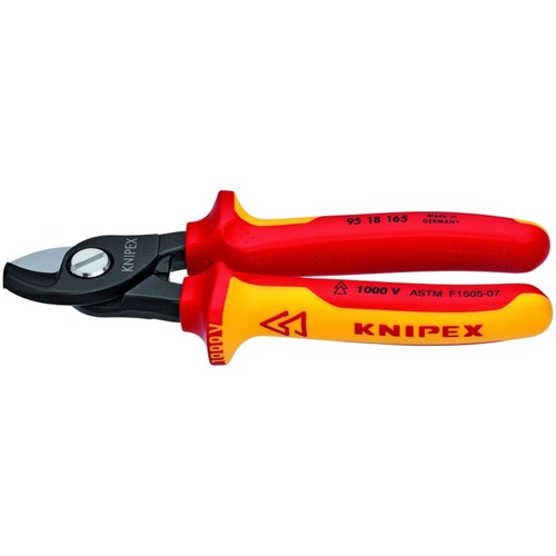 Knipex 6 1/2&quot; Cable Shears-1000V Insulated - 95 18 165 US