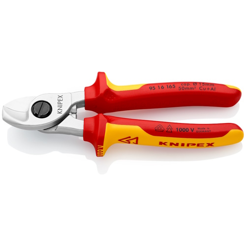 Knipex 6 1/2&quot; Cable Shears-1000V Insulated - 95 16 165
