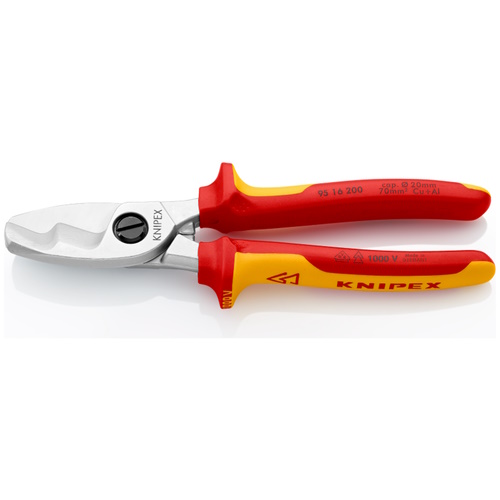 Knipex 8" Cable Shears-1000V Insulated - 95 16 200