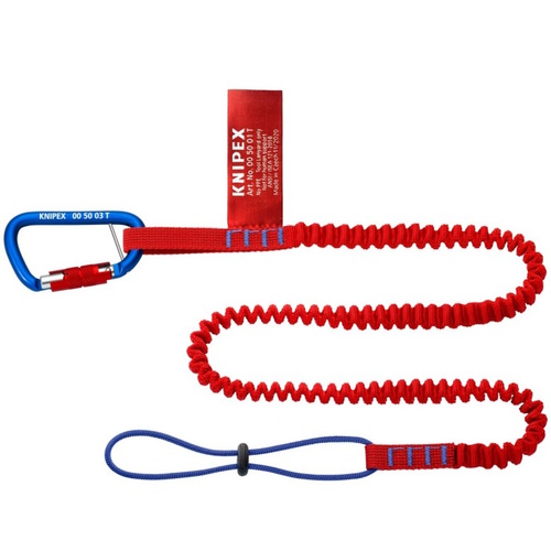 Knipex 38" Tool Tethering Lanyard with Captive Eye Carabiner - 00 50 05 T BKA