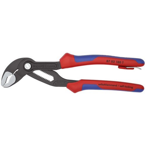 Knipex 7 1/4" Cobra® Water Pump Pliers-Tethered Attachment - 87 02 180 T BKA
