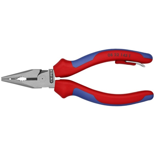 Knipex 5 3/4&quot; Needle-Nose Combination Pliers-Tethered Attachment - 08 22 145 T BKA