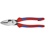 Knipex 9 1/2" High Leverage Lineman's Pliers New England Head-Tethered Attachment - 09 02 240 T BKA ET16343