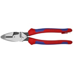 Knipex 9 1/2" High Leverage Lineman's Pliers New England with Tape Puller & Crimper-Tethered Attachment - 09 12 240 T BKA ET16344