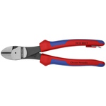 Knipex 8" High Leverage 12° Angled Diagonal Cutters-Tethered Attachment - 74 22 200 T BKA ET16347
