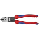 Knipex 8" High Leverage 12° Angled Diagonal Cutters-Tethered Attachment - 74 22 200 T BKA ET16347