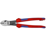 Knipex 10" High Leverage 12° Angled Diagonal Cutters-Tethered Attachment - 74 22 250 T BKA ET16348