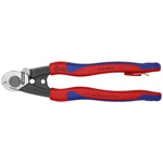 Knipex 7 1/2" Wire Rope Shears-Tethered Attachment - 95 62 190 T BKA ET16354