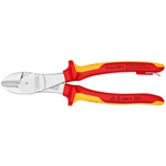 Knipex 8" High Leverage Diagonal Cutters-1000V Insulated-Tethered Attachment - 74 06 200 T ET16361
