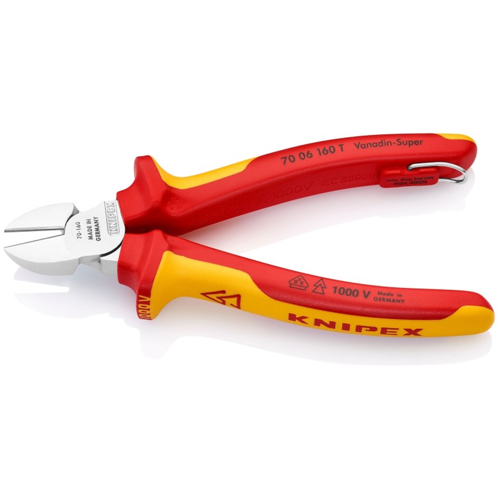 Knipex 6 1/4" Diagonal Cutters1000V InsulatedTethered Attachment 70