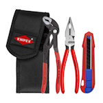 Knipex Gift Set with Cobra Pliers, Needle-Nose Pliers, Snap Knife & Belt Pouch - 9K 00 80 169 US ET17586