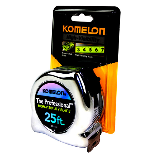 Komelon The Professional Chrome Measuring Tape - (6 Sizes Available) 