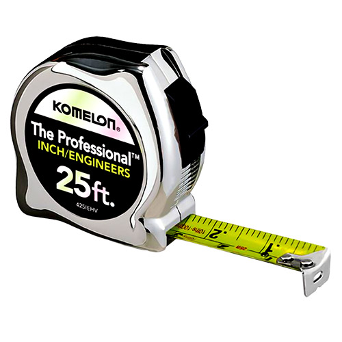 Komelon 25 Ft. The Professional Chrome Inch/Engineer Measuring Tape (425IEHV)