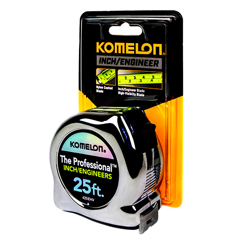kromme Centimeter Touhou Komelon 25 Ft. The Professional Chrome Inch/Engineer Measuring Tape  (425IEHV) - EngineerSupply
