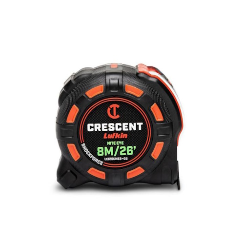Lufkin 1-1/4" x 8 M/25' Shockforce Nite Eye Tape Measure - L1325CMEB-02