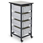 Luxor Mobile Storage Unit - Single Row - 4 Large Bins - MBS-SR-4L ES7441